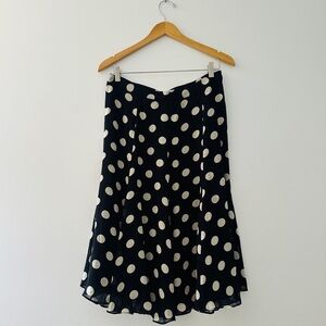 Jones New York Silk Polka Dot Midi Skirt